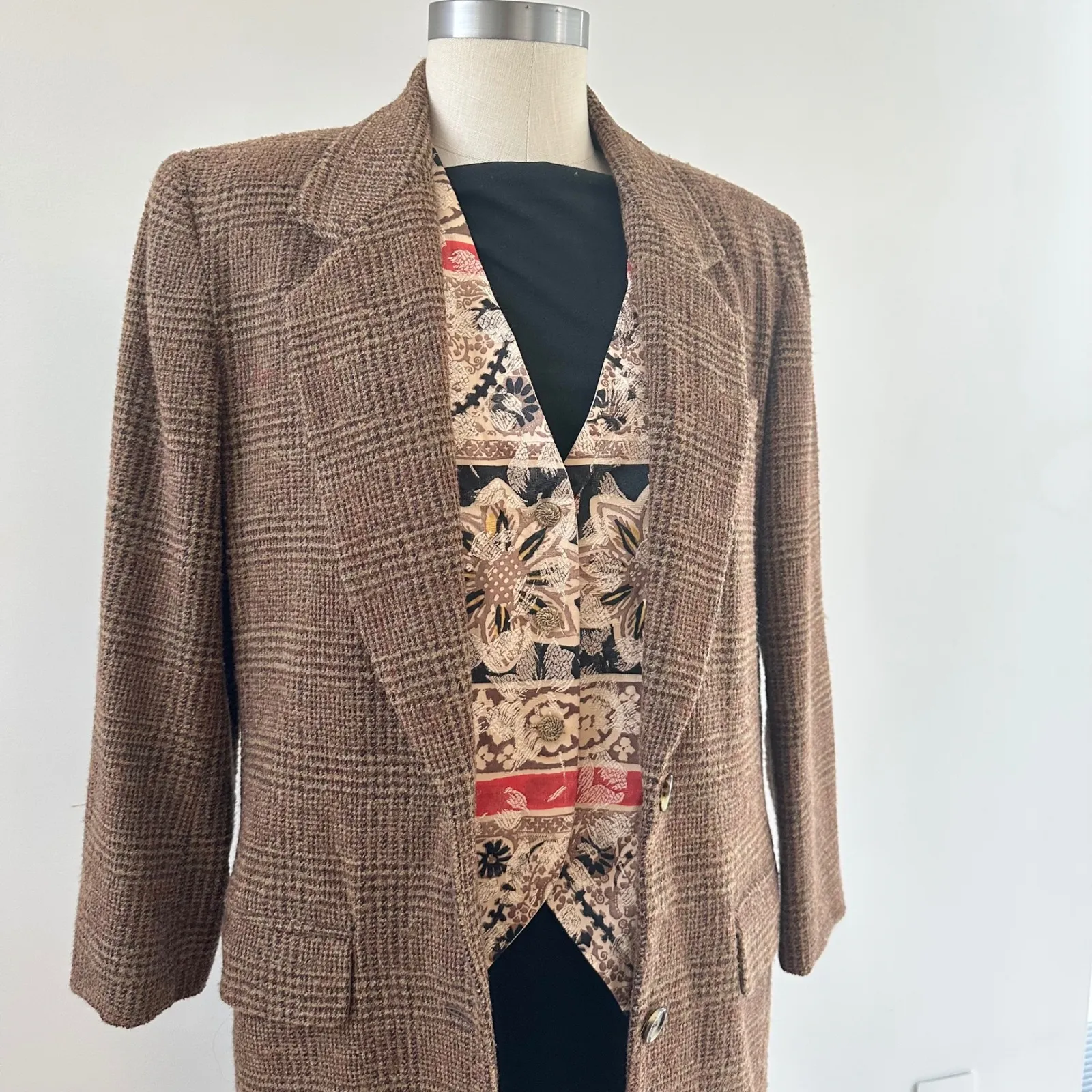 Anxiety Vintage Floral Tapestry‎ Vest Sleeveless Top Medium M Boho Western Tan - Image 4