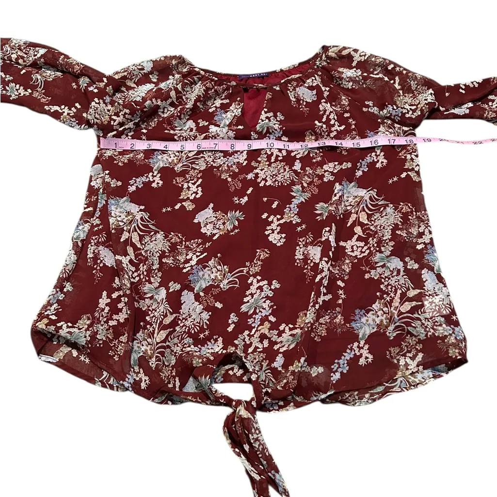 3/$15 WEST KEI red floral blouse - Image 3