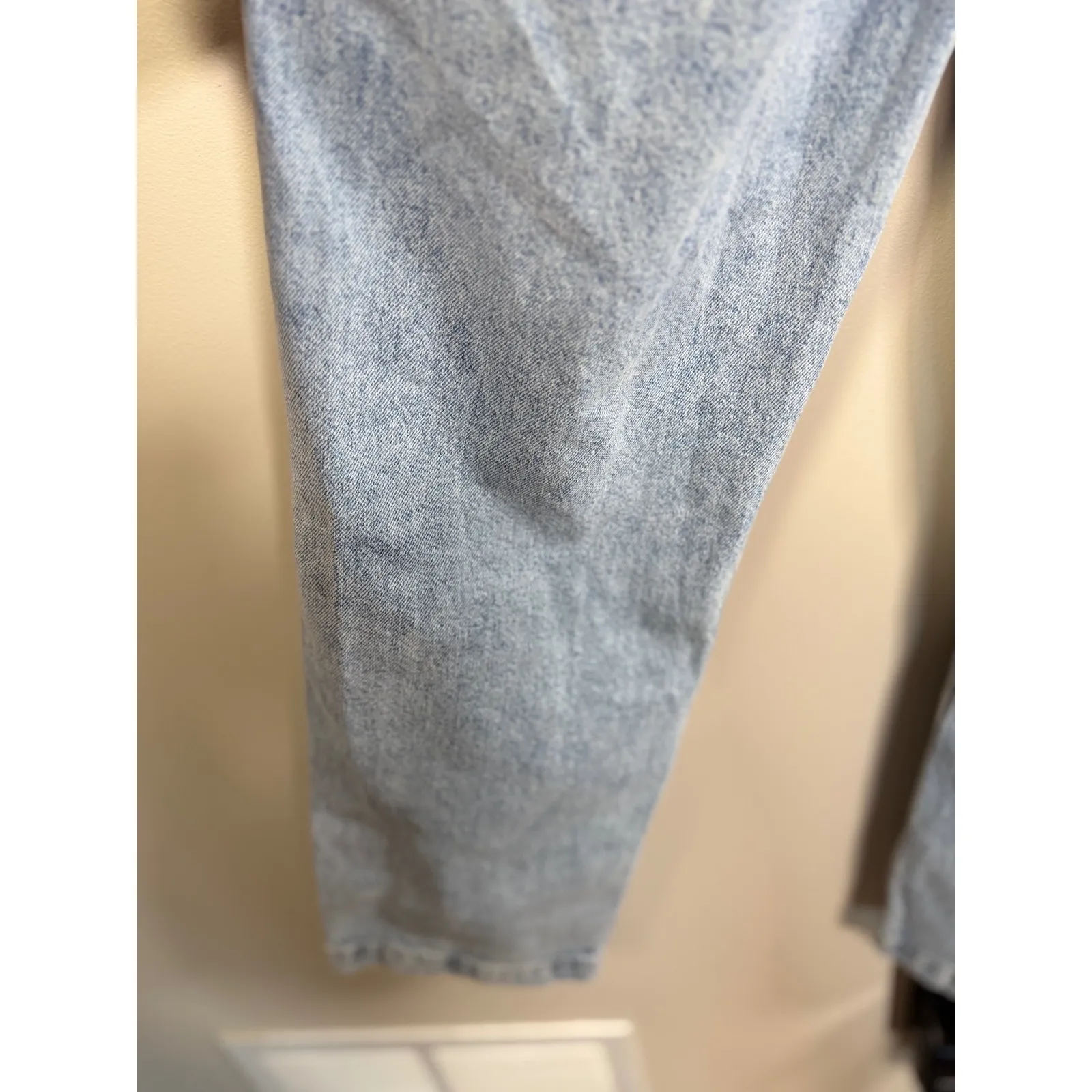 MNG Denim Jumpsuit Women's XS Light Wash Tie Waist Button Front Western NWT Blue - Image 7