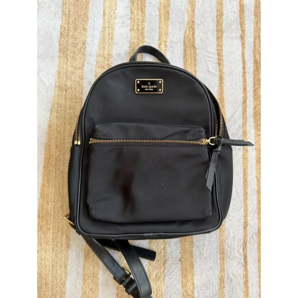 KATE SPADE Black Gold Nylon Mini Backpack - Image 10
