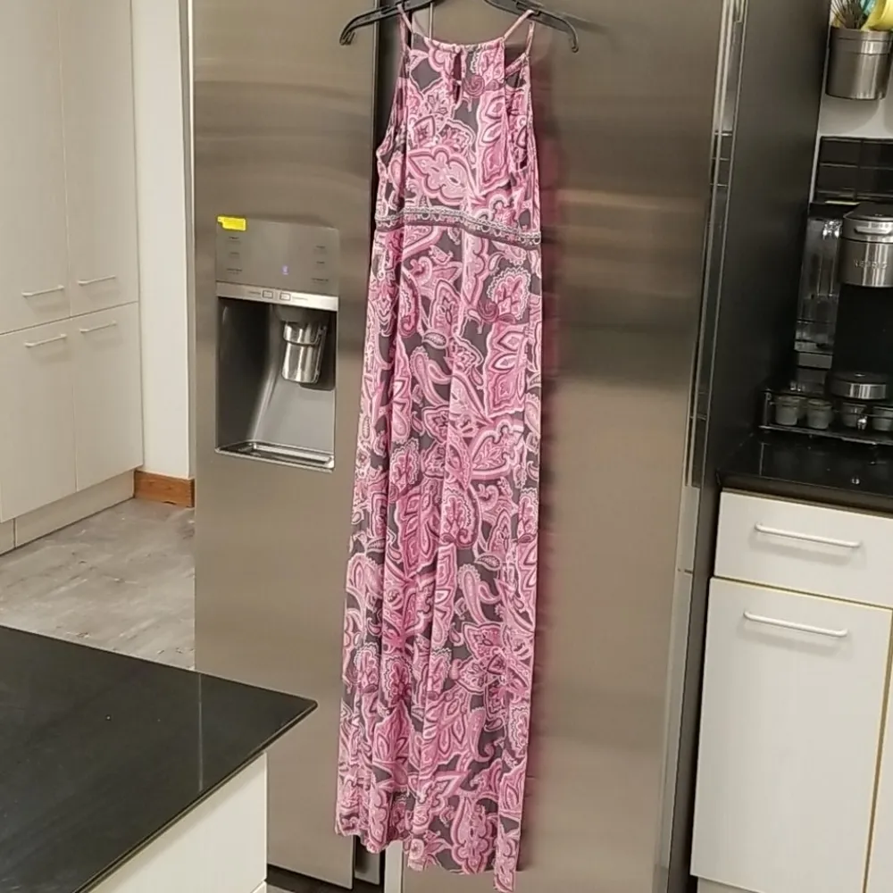 💕INC💕 Patterned Sleeveless Maxi Dress Pink (M) - Image 2