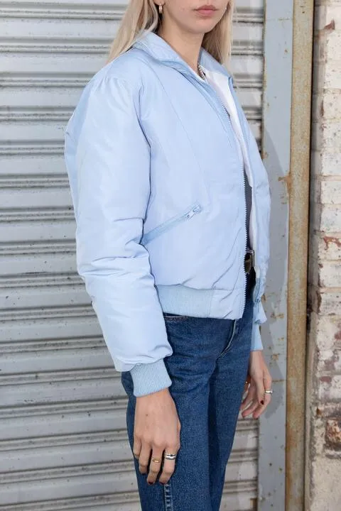 Brandy Melville Blue & White Puffer Jacket - Image 3