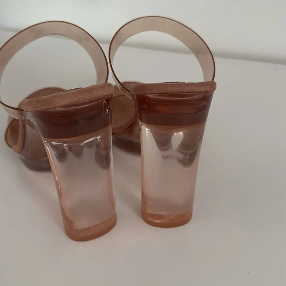 Steve Madden Glassy Tan
Lucite High Heel Sandals EUC - Image 4