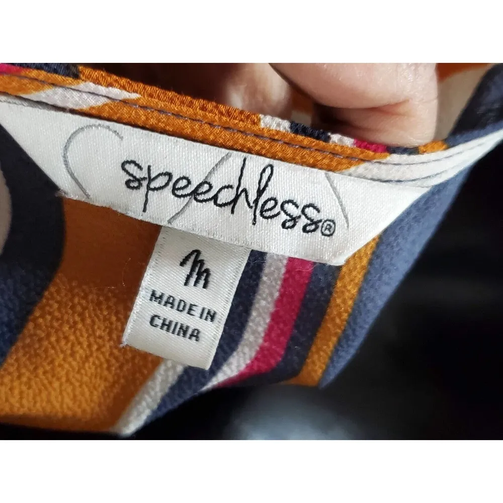 Speechless Women's Multicolor Striped Polyester V-Neck Short Sleeve Jumpsuits M - Image 9