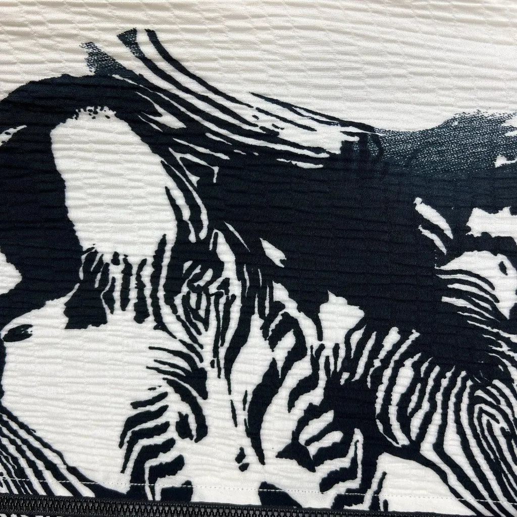 CAROLINE‎ ROSE Jacket Topper Womens 3X White Black Textured Zip Up Artsy Animal - Image 6