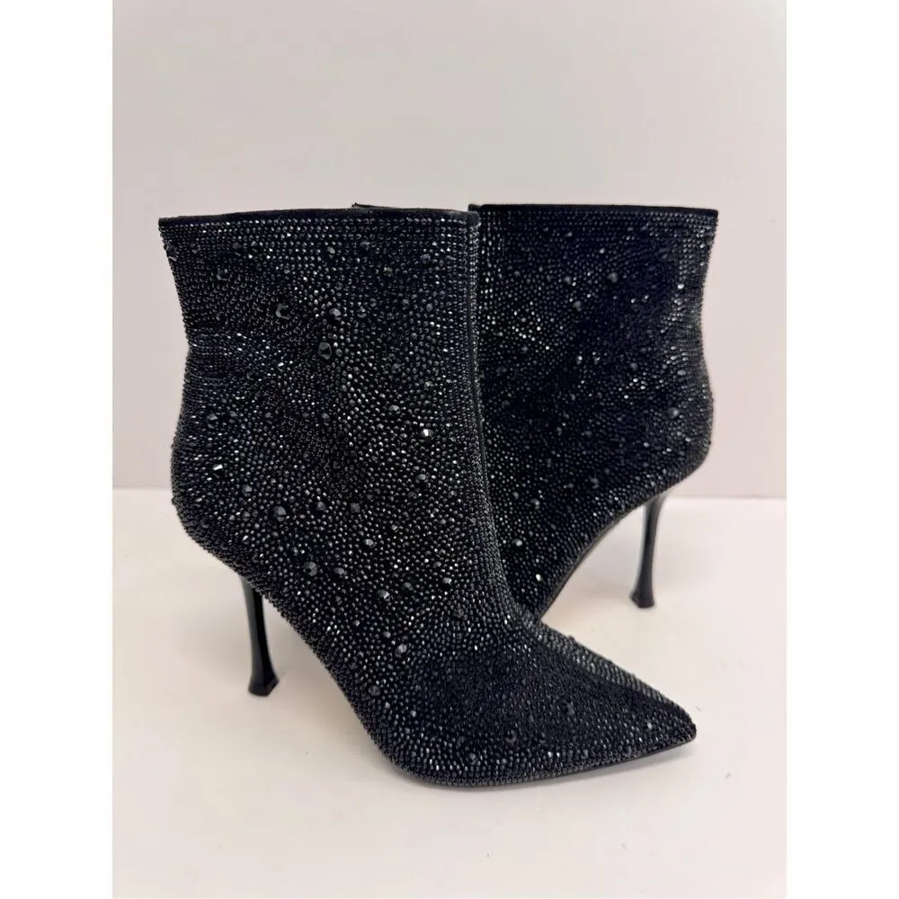 INC Boots Size‎ 5 Black Womens Dressy High Heel Pointed Toe Rhinestones NEW - Image 4