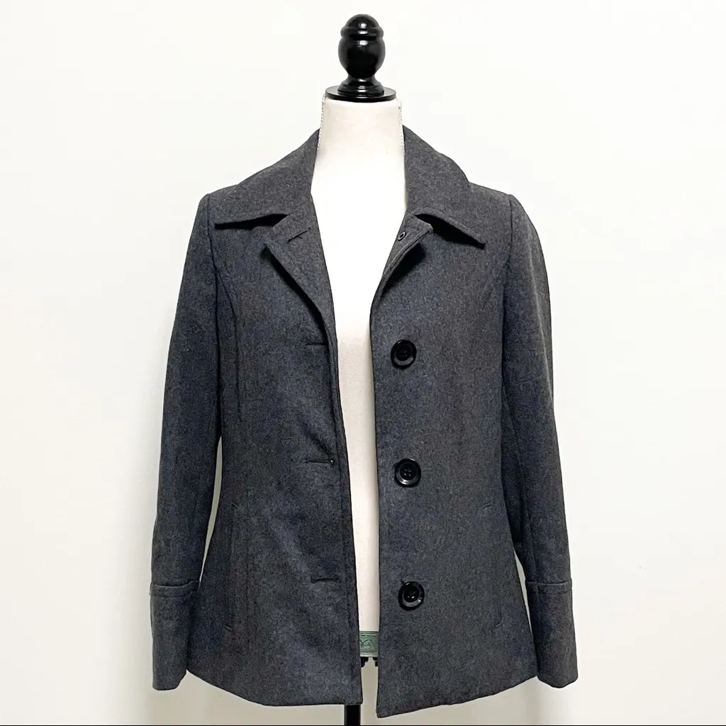 Nautica Wool Blend Single Breasted Button Pea Coat - Image 5