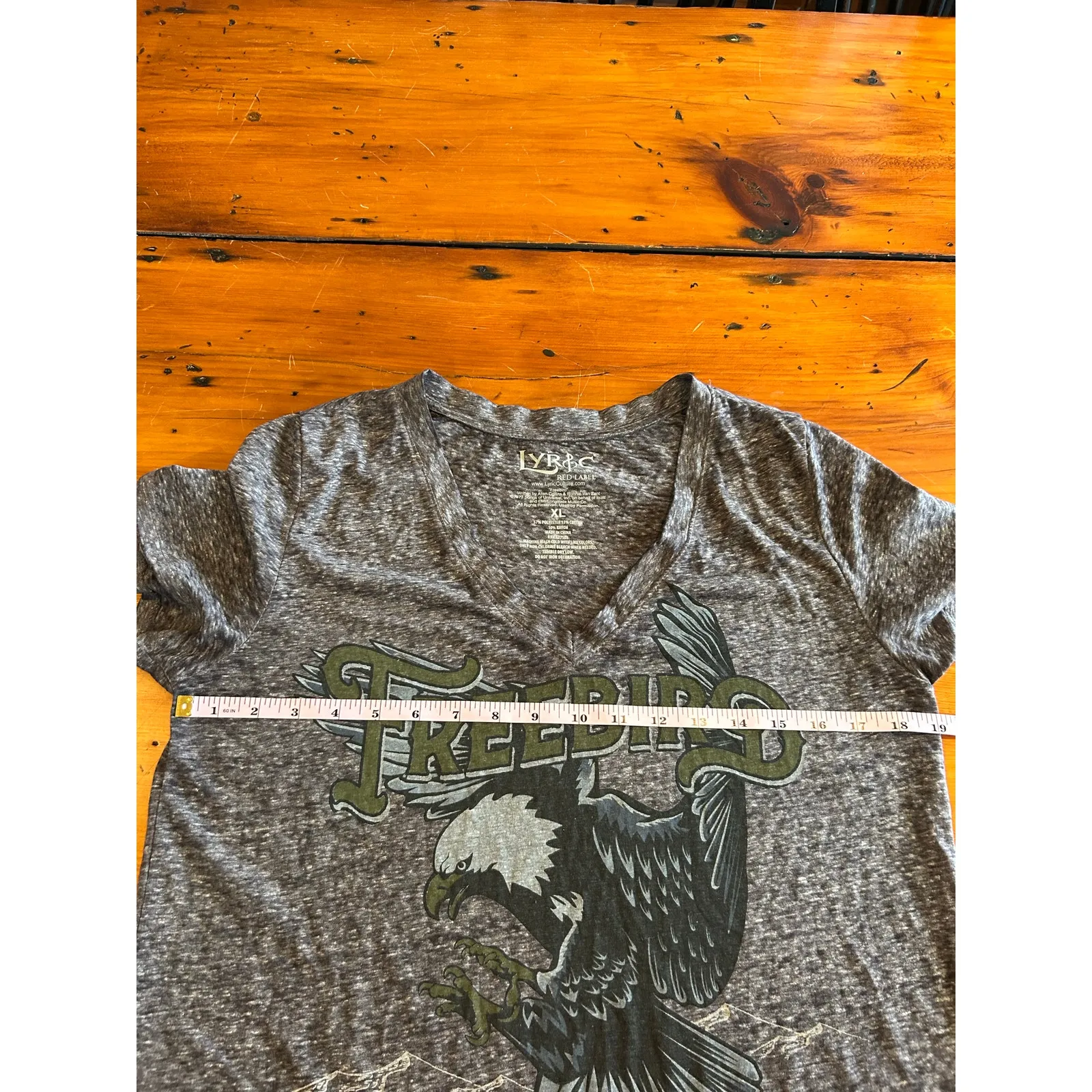 Lyric Free Bird t shirt womens size XL grey graphic music band tour Gray - Image 5