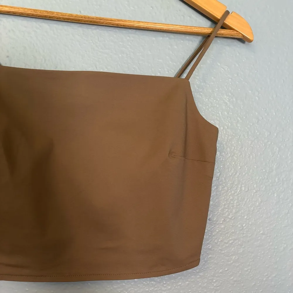 NWT & Other Stories Brown Strappy Crop‎ Top Square Neck 2 Summer Minimal Preppy - Image 5