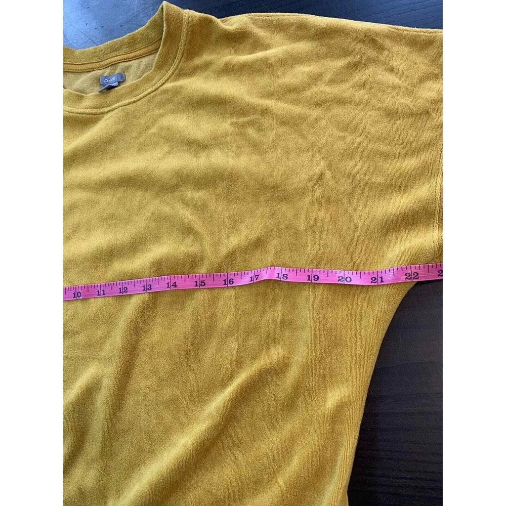 Aerie Soft Velour Sweatshirt Women XS Mustard Yellow Oversized Cozy‎ Top Comfy - Image 8