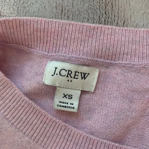 J.Crew Womens‎ XS Sweater Lavender Pink Cotton Wool Blend Crewneck Tunic Side - Image 5