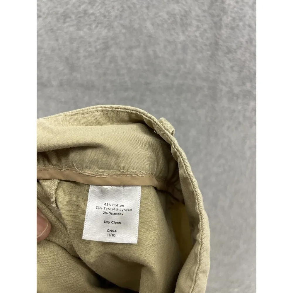 Talbots Women's Pants Solid Tan Brown Size 6P Petites Straight Leg Cotton Blend - Image 4