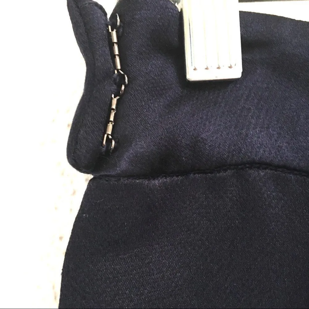 NWT designer Jan Warnock navy pleat pencil skirt S OfficeSiren Corpcore Blue - Image 5