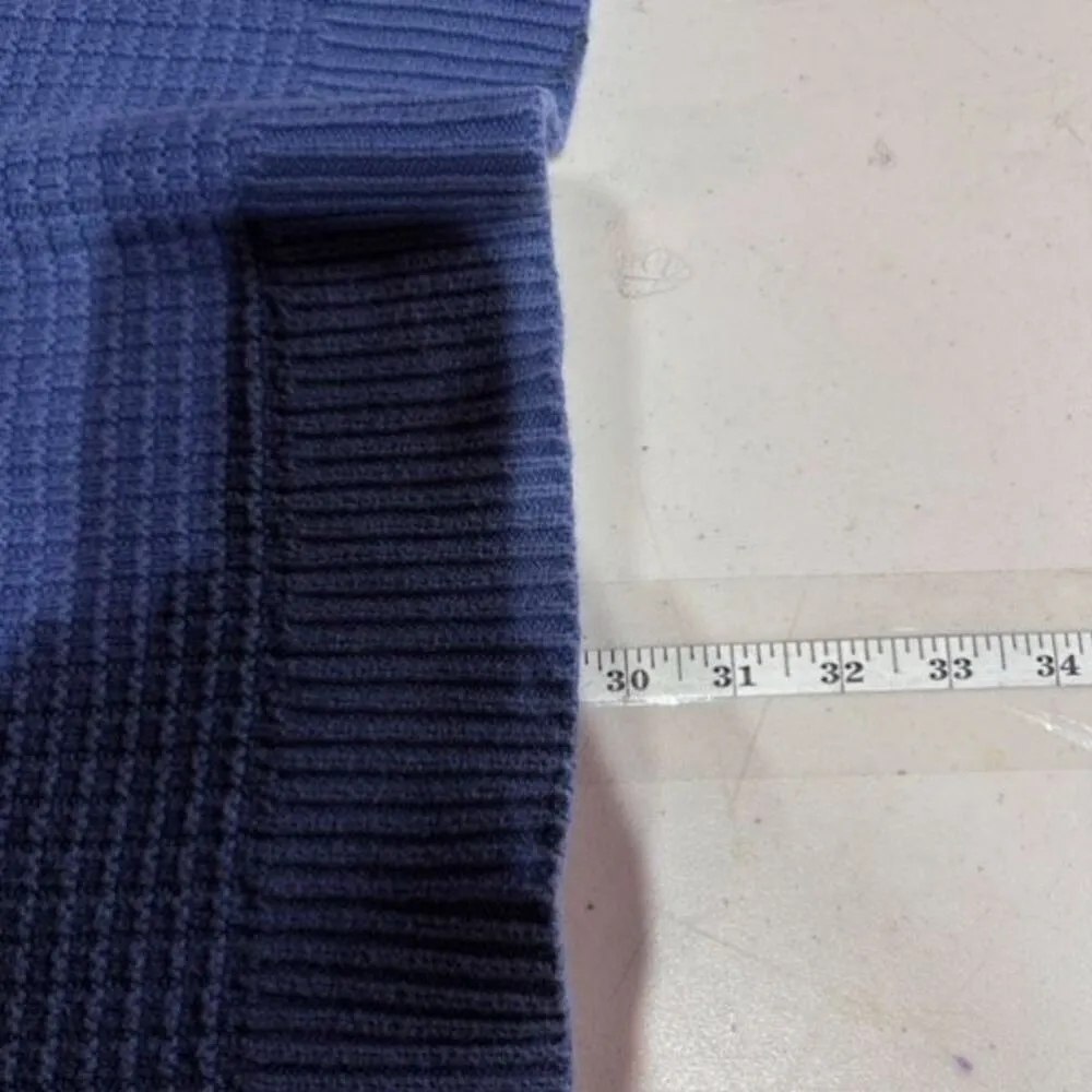 Woman Within Women's Waffle Knit‎ Side Buttons Pullover Sweater Blue Size 1X - Image 10