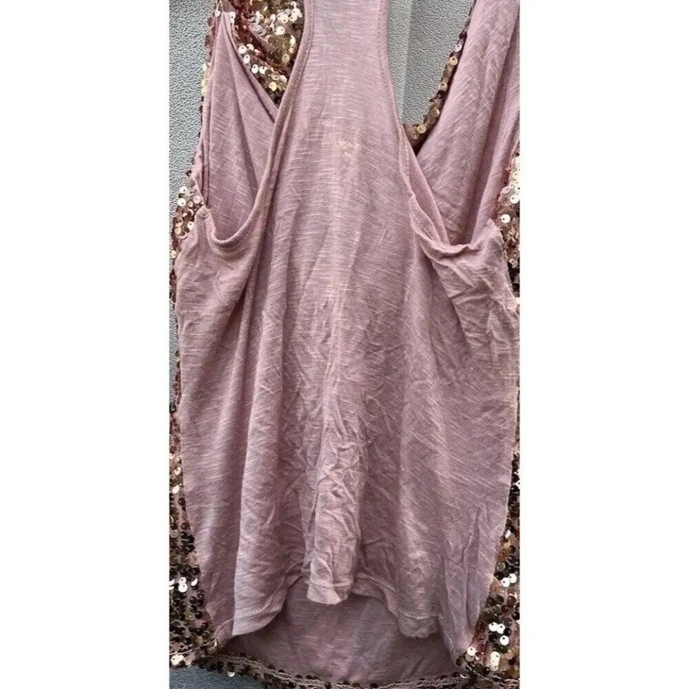 Golden State Los Angeles Women’s Pink Peach Shiny Blouse Top Size Small - Image 8