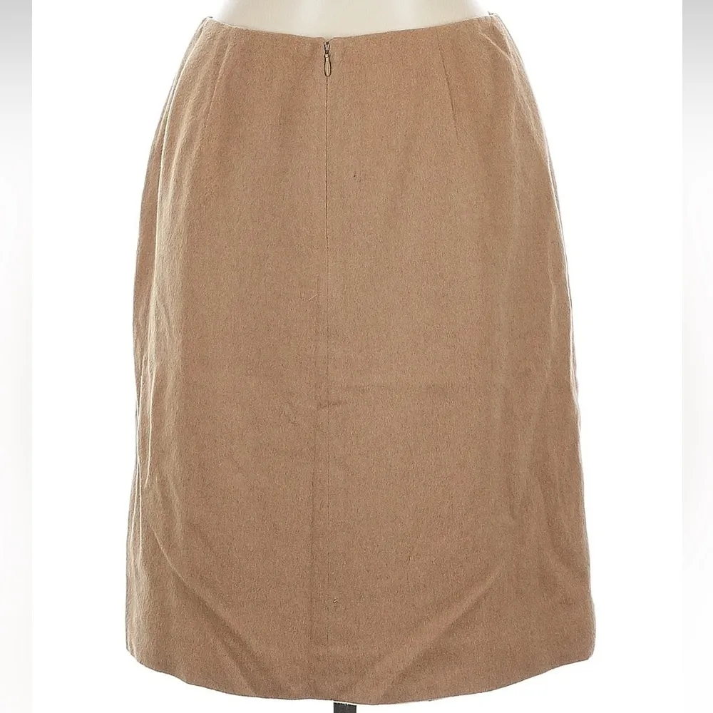 Oscar De La Renta 100% Camel Hair Tan Classic Pencil Skirt Women’s Size 8 Medium - Image 2