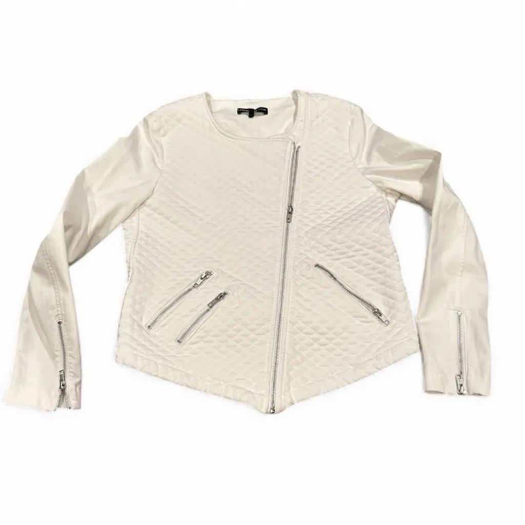 Generation Love  White Quilted Moto Jacket Size M - Image 2