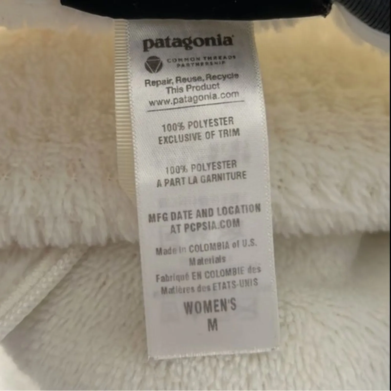 Patagonia Los Gatos High Pile Fleece Jacket‎ Womens M White Outdoor Cozy Layer - Image 8