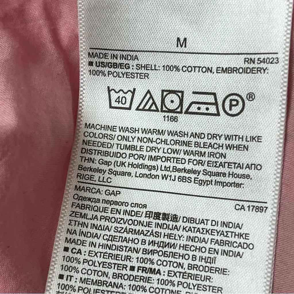 GAP Pink Embroidered Eyelet Tank Top Women’s M Sheer Cotton Blouse Y2K Preppy - Image 9