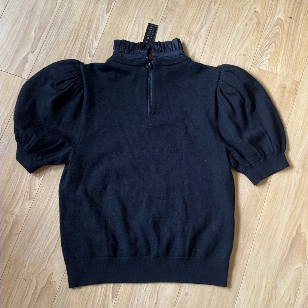 Alice + Olivia Black Cowl Neck Sweater - Image 4