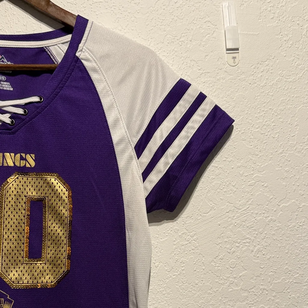 Purple Gold Minnesota Vikings Women's Sports Top Sequins Lace - Image 4