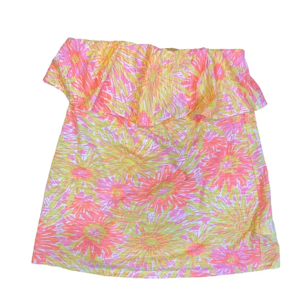 Lilly Pulitzer Wakely Floral Ruffle Tube Top Small - Image 4