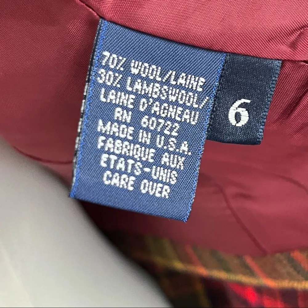 Burberry Red Tartan Plaid Crop Zip Wool  Jacket 6 - Image 8