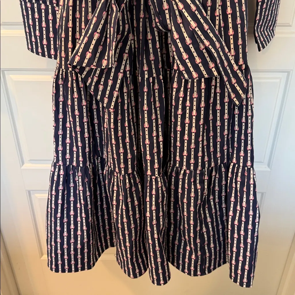 Vineyard Vines Kentucky Derby concierge shirtdress in Horseshoe Stripe SZ 4 NWT - Image 3