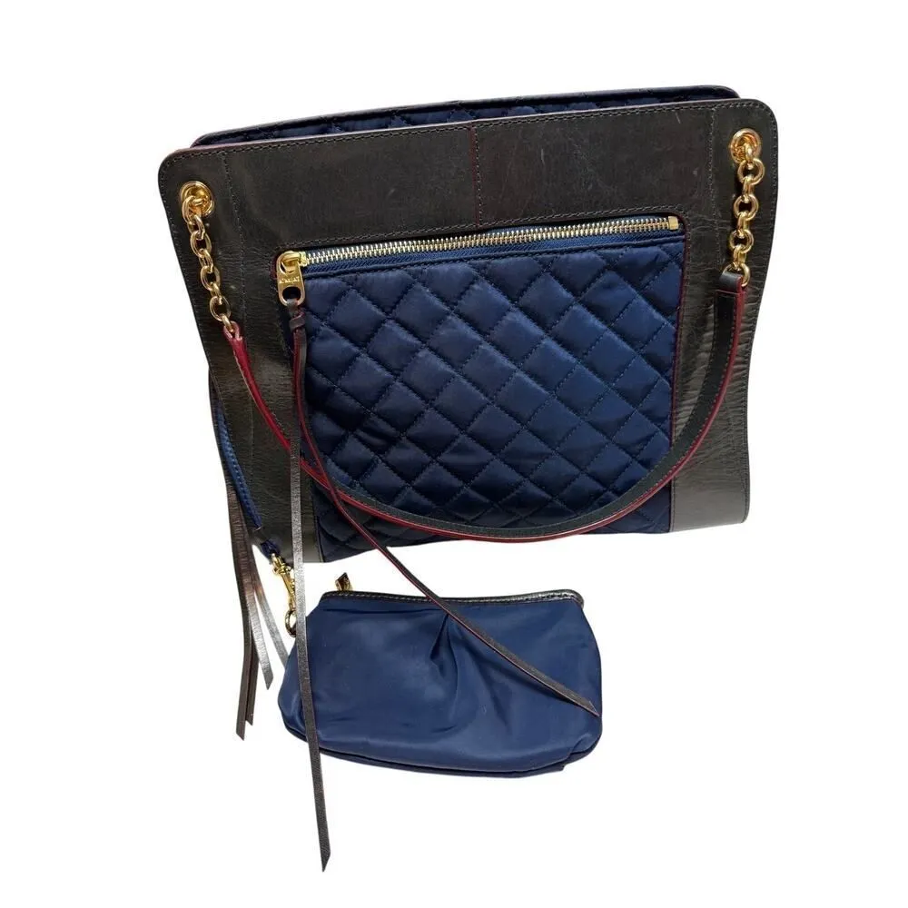 MZ Wallace Quilted Bag Leather Trim and Pouch - Image 12