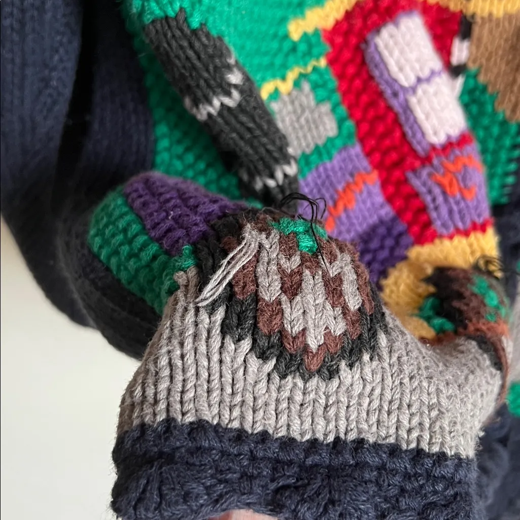 Karen Scott Scenery Cardigan Houses FLAWED - Image 5