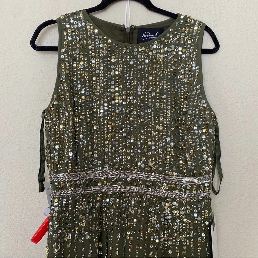 MAC DUGGAL 93603 SEQUINED HIGH NECK SLEEVELESS COLUMN GOWN‎ olive green sz 8 - Image 6