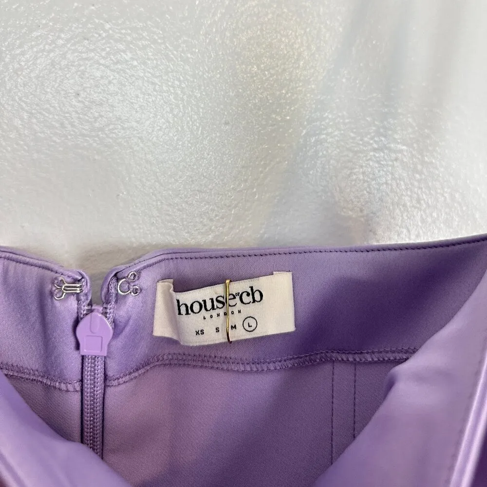 HOUSE OF CB Helena Satin Trim Midi Dress in Orchid Size Large - Image 8