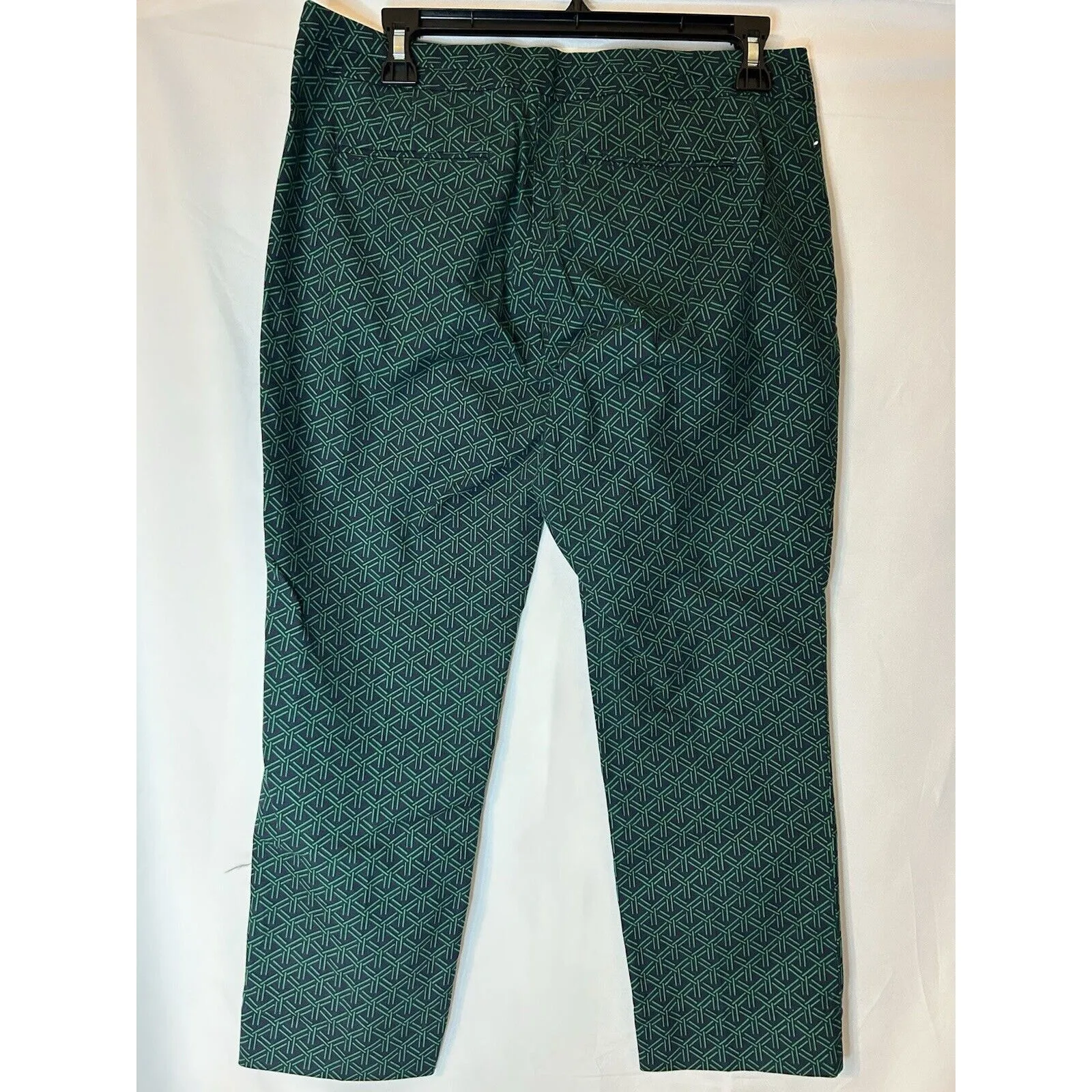 Banana Republic Womens Crop Pants Green Geometric Hampton Fit Size‎ 6P - Image 5