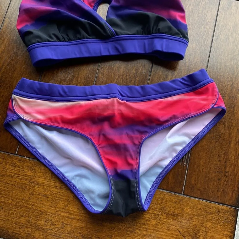 Sweaty Betty two piece racer back sporty swimsuit lake summer vacation - Image 3