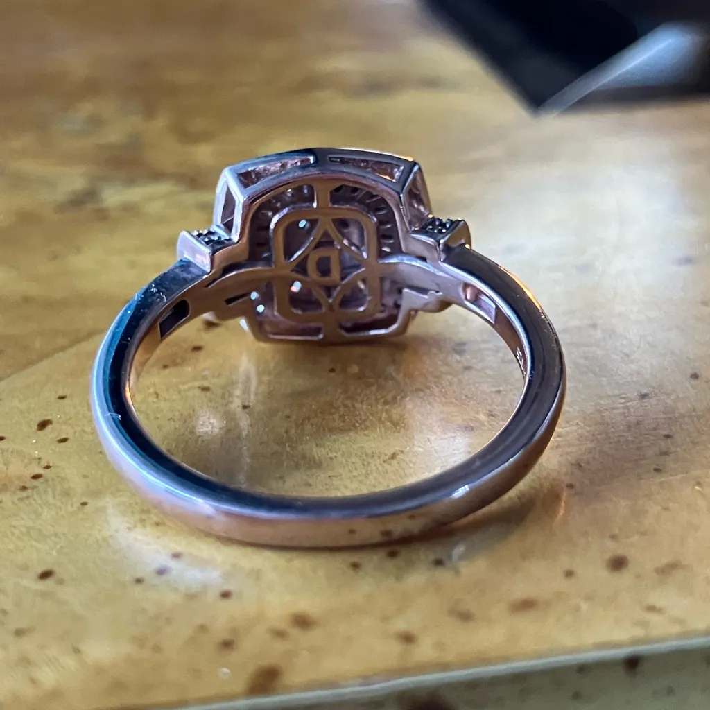 Natural Champagne Diamond Sterling Silver Ring Size 9 - Image 5