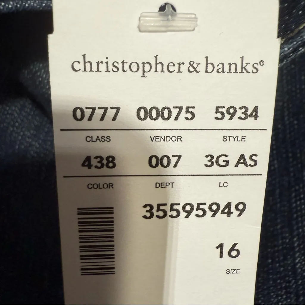 Christopher & Banks Dark Blue Denim Trendy Mini Skort, Size 16 NWT - Image 10