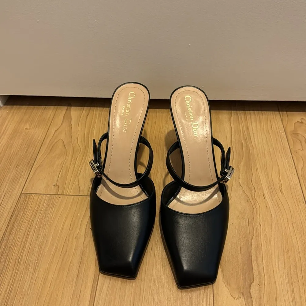 Dior Rhodes Heeled Mule Black Calfskin - Image 2