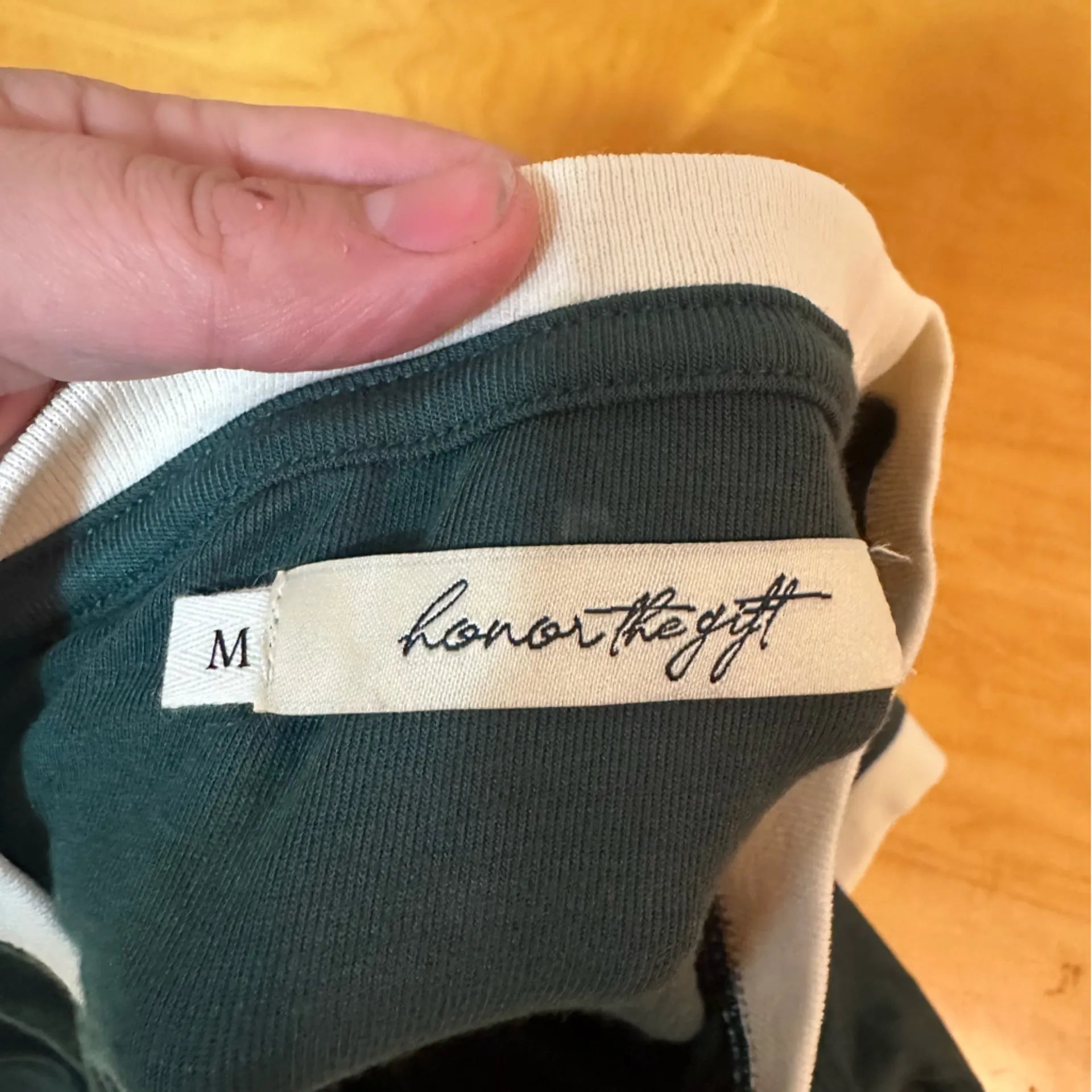 NWT Honor the Gift Roller Rink Cropped Baby Ringer Tee Medium Green - Image 4