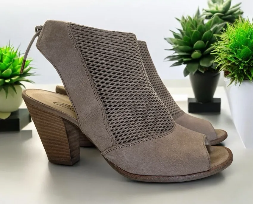 Paul Green 'Lexi' Sandal Booties Beige - Size US 5.5 Boots Open Toe Block Heel - Image 1