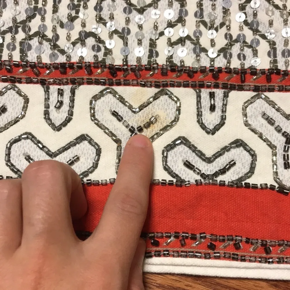 Zara sequin beaded mini skirt - Image 9