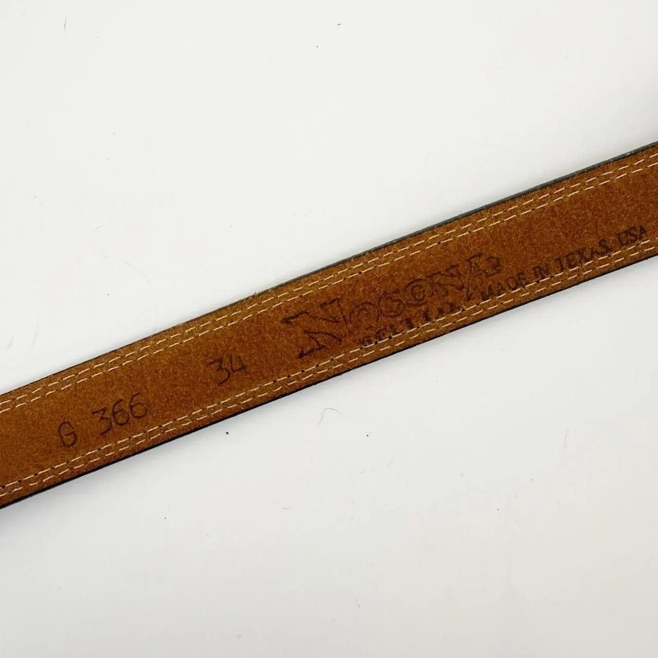 Nocona Western style leather belt silver buckle Brown - Image 4