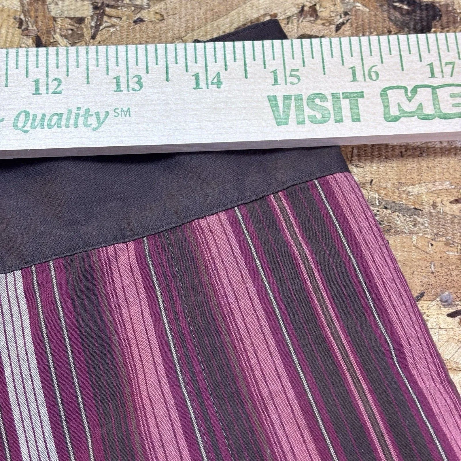 Apt.9 Women Pleated Skirt Brown/Burgundy Rust Striped Line A line 100% Cotton 8P - Image 10
