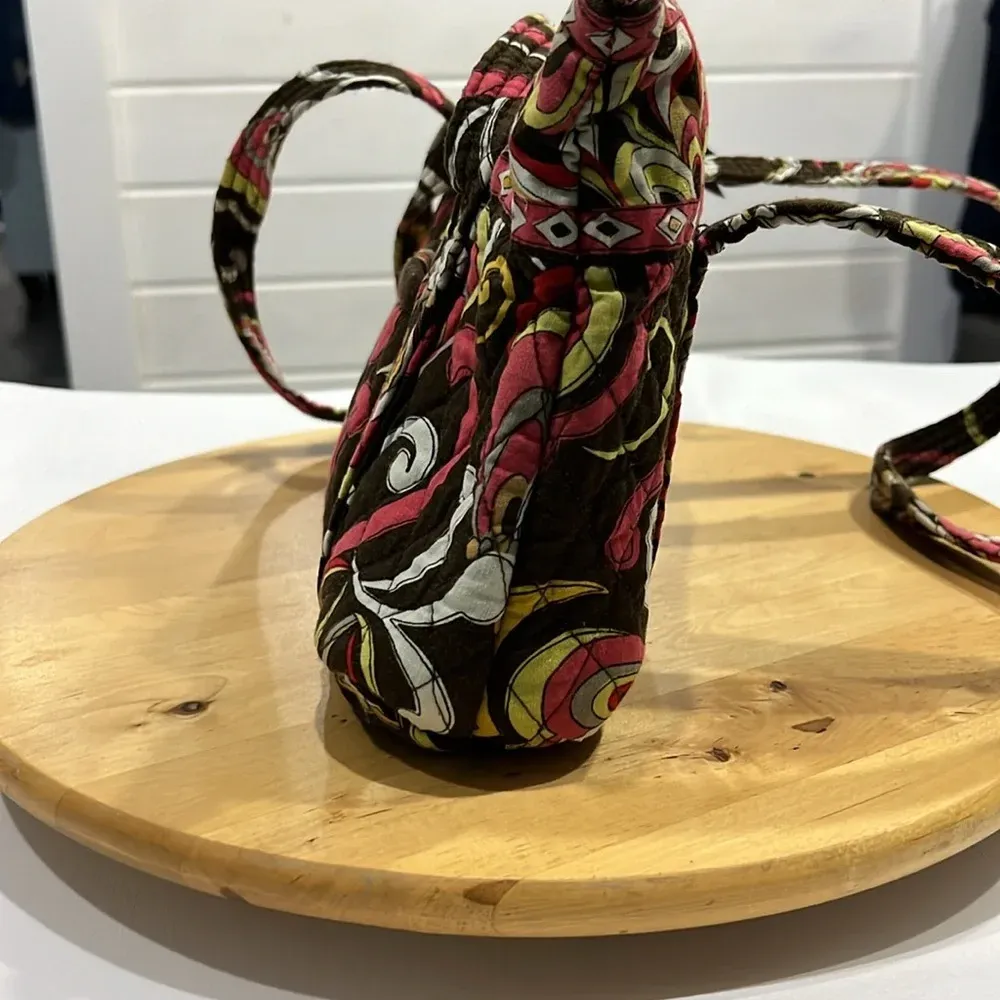 Vera Bradley Puccini Little Betsy Shoulder Bag - Brown & Pink Paisley Print - Image 2