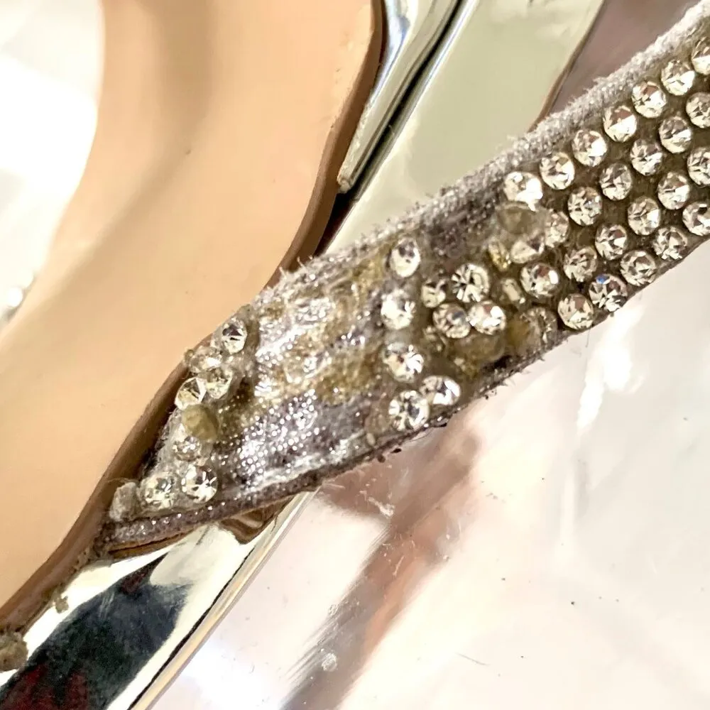 Steve Madden Noelle Glass Rhinestone Embellished Strappy Stiletto Heels Size 11 - Image 5