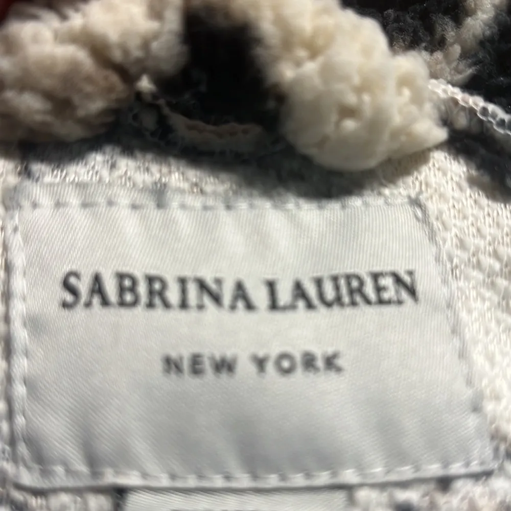 Sabrina Lauren New York Ivory /Brown /Black Animal Print Long Sleeve Jacket Tan Size L - Image 7