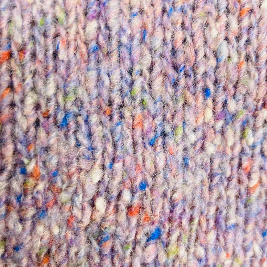 Vintage 90s/Y2K Laurie B wool blend artsy orange green and purple sweater blazer Size M - Image 8