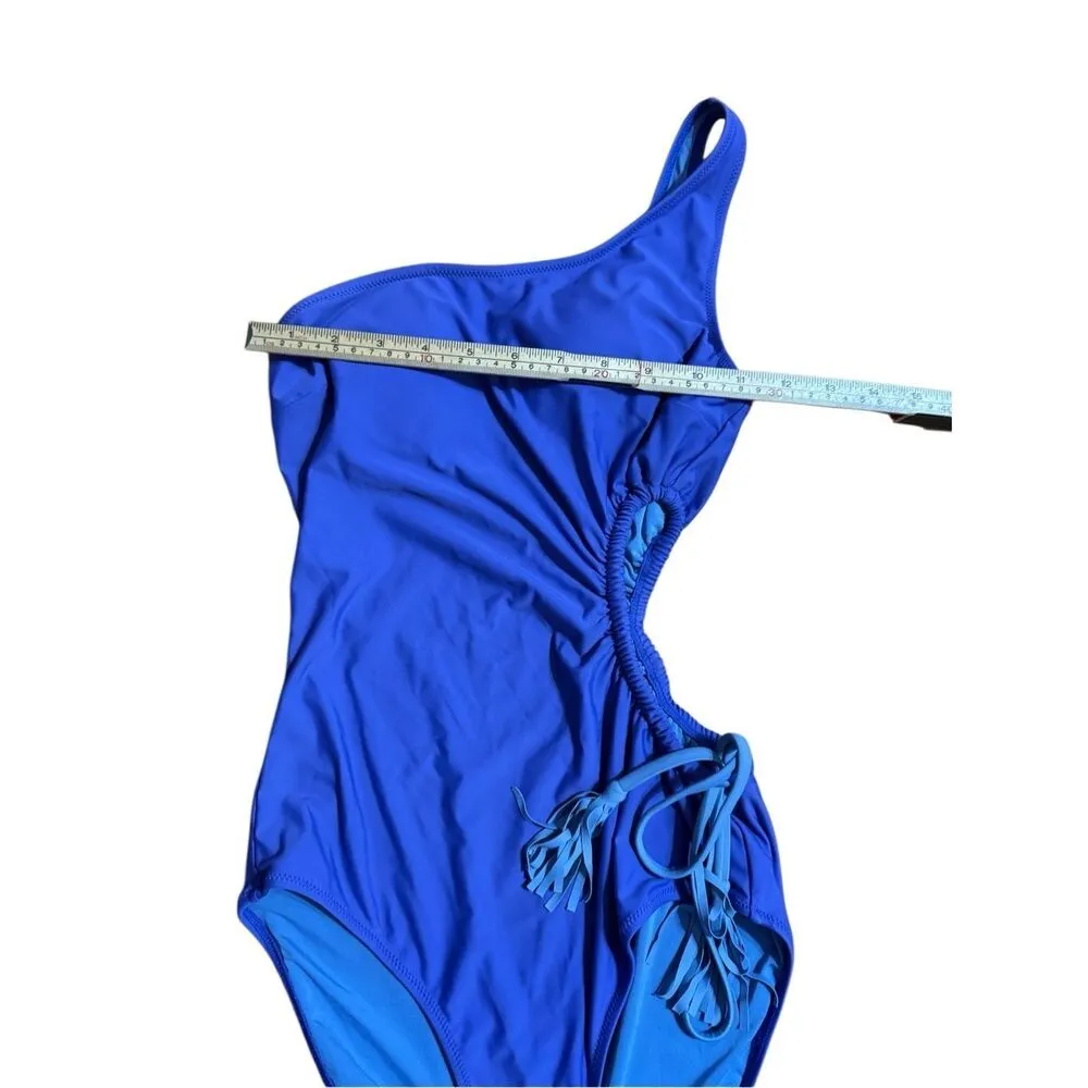 Aerie Tassel Cut Out Asymmetrical One Piece Swimsuit Sz S - Image 8