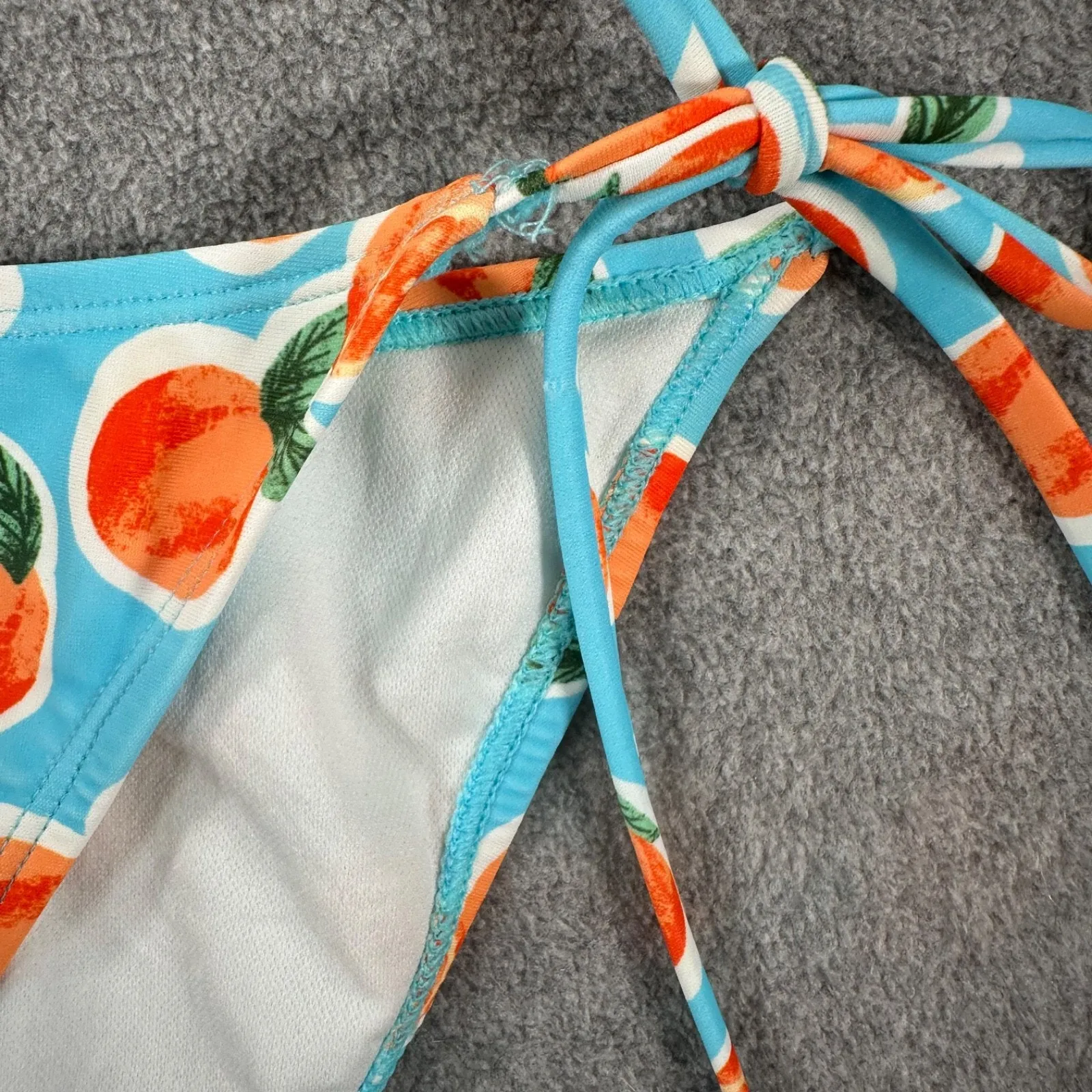 Wild Fable Blue Orange Fruit String Bikini Bottom Swim Suit Size Medium Cheeky - Image 2