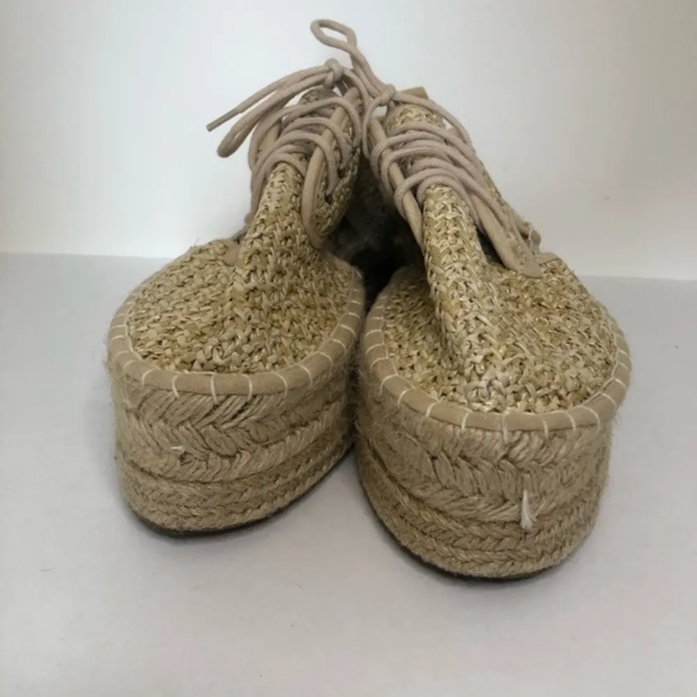 ASOS Woven Straw Cut Out Platform Shoes - Image 3