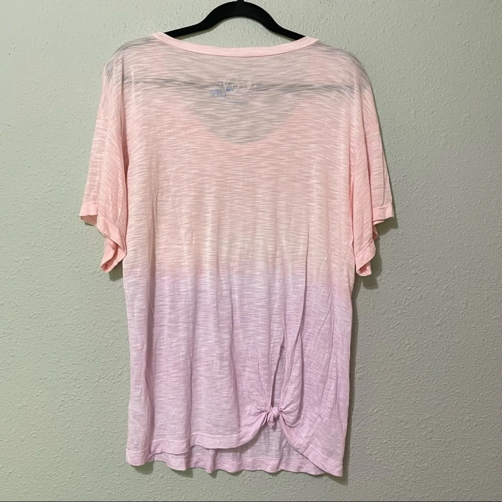 Blue Life Pink & Purple Ombré Pocket Tee Short Sleeve Knot Back Womens S Beachy - Image 5